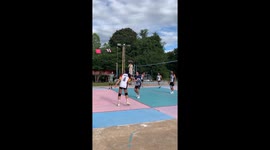 Volleyball rally turns hilarious after unexpected tumble in Nong Khai, Thailand