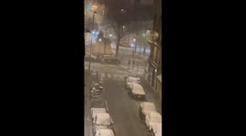 Soft Snowflakes Drift Through the Streets of Paris on First November Snow of 2025