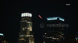 US, Los Angeles: Downtown Los Angeles SpaceX Starlink Launch