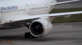 China Airlines flight to Los Angeles delayed as engine ingests debris