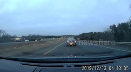 Car Merges into Wrong Lane and Causes Spin-Out