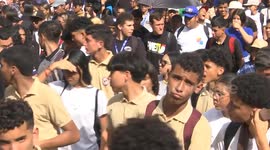 Venezuelan students rally in Caracas to support President Maduro