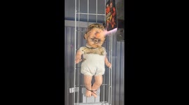 Supersonic HVOF blast vaporizes plastic doll in viral clip showcasing mesmerizing tungsten carbide impact