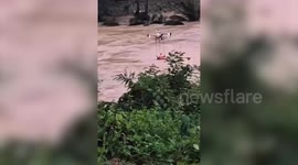 Stranded man rescued by drone in flood-hit Vietnam