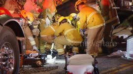 US, Los Angeles: Highland Park Man Trapped Under Car After Rollover Crash