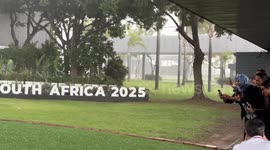 Journalists caught in sudden hail as G20 meeting begins in South Africa