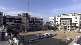 DRONE - Footage shows destruction around Gaza’s Al-Shifa Hospital
