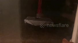 Thunderstorm with hail and gusty winds in Southern Denton, Texas, USA