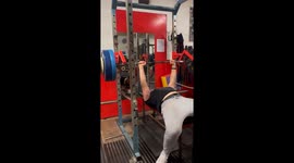 Close call during heavy bench press in Essex, England, UK