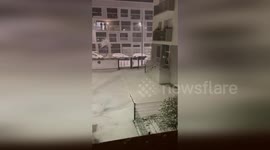 Streets blanketed in snow as winter arrives in France