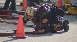 US, Los Angeles: Santa Clarita Rescuers Working Underground To Free Dog Reportedly Trapped In Drain Part 1