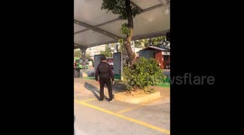 Locals concerned by elderly man's training method as stands completely still for hours every day