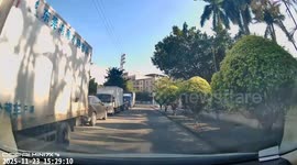 Electric bicycle crashes into car at intersection in Guangdong, China