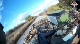 MOMENT - Russian troops shoot down FPV drone from moving vehicle in Zaporizhzhia region