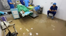 Flooding disrupts services at Kuwait Field Hospital in Khan Younis after heavy rains