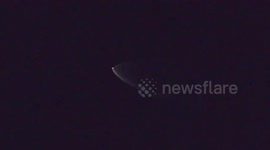 Falcon 9 erupts in fireball as it re-enters atmosphere over California