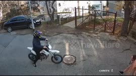 Woman attacks teenage pit biker in Yalta, Russia