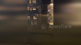 France: Night Flood Turns French Town Road Into Rushing Water