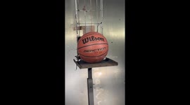 Supersonic HVOF Tungsten Carbide Blast vs Basketball – Extreme Test Causes the Ball to Ignite From the Inside