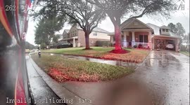 US: Fire Crew Takes Shelter In Garage During Violent Storm