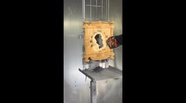 Wooden Clock Slowly Erased by Industrial Sandblasting — Extremely Satisfying Material Removal and ASMR Erosion