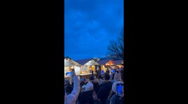 Santa takes flight over Lake Geneva, delighting crowds at Montreux Noël