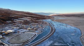 Instead of migrating to the UK, this geese couple would rather relax in Iceland's hot springs