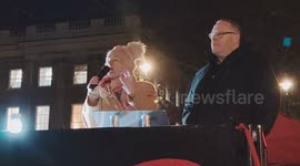 Eve of budget protest demand to Tax the rich - Welfare not Warfare - Stop the Far Right in London, UK