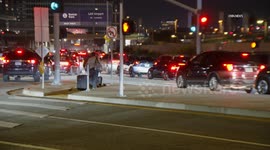 US, Los Angeles: Westchester Holiday Traffic Snarls LAX Airport