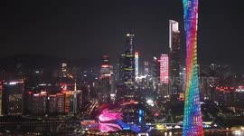 China: Stunning light show illuminates night sky in Guangzhou