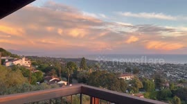 Breathtaking sunset after heavy rainfall in Santa Barbara, California, USA