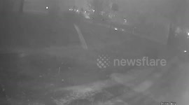 Heavy morning storm lashes Lincoln, Alabama, USA