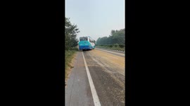 Multiple Vehicles Nearly Crash After Liquid Leaks from Truck