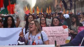 Women rally in Mexico City to mark International Day for Elimination of Violence Against Women