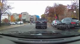 School Bus Has Near Miss With Pedestrian