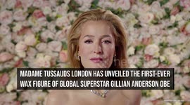Gillian Anderson first-ever figure revealed at Madame Tussauds London wearing THE Golden Globes 'vulva' dress