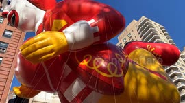 The Inflated Ronald McDonald balloon on the eve of the 97th Macy's Thanksgiving Day Parade