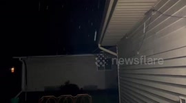 Continuous snowfall blankets River Falls in River Falls, Wisconsin, USA