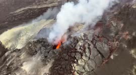 Kilauea volcano summit covered in lava as eruption continues