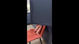 Toddler caught eating from fridge in Moscow, Russia