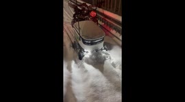 Delivery robot gets stuck while trying to navigate deep snow in Nivala, Finland