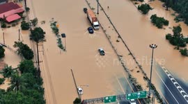 Drone footage shows widespread flooding in southern Thailand