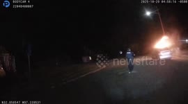 US: Officers Pull Driver From Burning Car In Dramatic Blue Mound Rescue