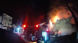 Mount Carmel Blaze: 4th Alarm Firefighters Battle Structure Collapse
