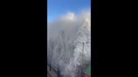 Giant Wave Hits Barra de Guaratiba in Rio de Janeiro
