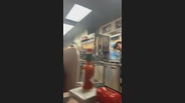 Waffle House Waiter Drops Cup in Shock After Customer Points Out Condom in Kitchen Trash