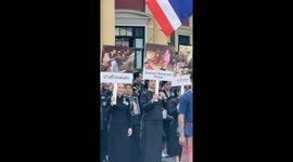 Pink elephants paraded for Thailand's late queen mother