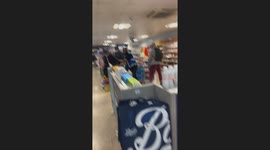 Shoplifting in farringdon London boots, security try to get goods back. The Irish man causing a lot of the trouble threw a can at the head of the security guard after the video ends.