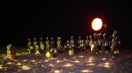 Senegalese troupe stages midnight fire performance near Dakar