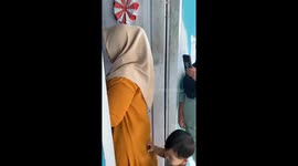 Child accidentally knocks over birthday cake in Sukabumi, Indonesia